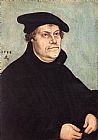 Lucas Cranach The Elder Famous Paintings - Portrait of Martin Luther